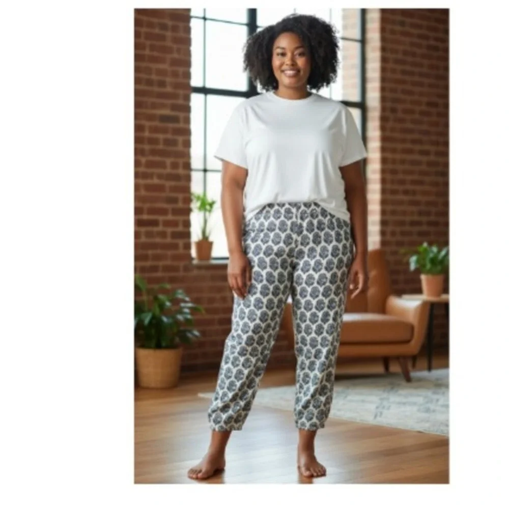 J. Crew Linen Cupro Paisley Pleated Trousers Blue White BQ738 4P NEW